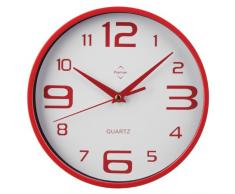 Premier Housewares - Reloj de pared redondo (números grandes y pequeños), color rojo