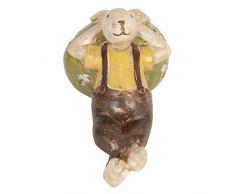 Clayre & Eef 62706 Decoración Figura de decoración Pascua Conejo tumbado EI aprox. 7 X 7 X 12 cm