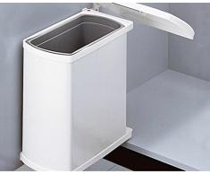 Hailo 3418001 basura MF Swing, 45,1/18 W Uno 3418 – 00 – Cubo de basura con giro automático para el montaje armario ancho, 18 L, 45 cm, color blanco