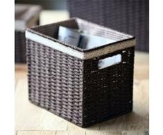 Sounagary Jardín Rattan Cesta Tejida, Caja De Cubierta De Estilo Japonés, La Revista Magazine, Cesta De Almacenamiento, Gran Cajón,Medium Alta Brown 26*19*22