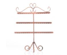 Etruke joyas percha soporte para pendientes collares pulseras de metal de cobre
