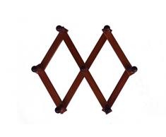 Home System R21456 Base Perchero de Pie de Madera Con 7 Enchufes, Plegable, Extensible Madera de Nogal