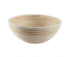 ESHOO Natural cesta de mimbre Banneton Brotform cuenco forma pan pruebas demostrando cestas ratán de aumento, Crema, Round 22*8.5 cm