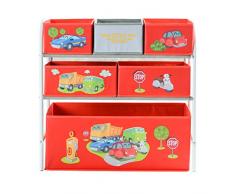 My Note Deco City Road 064586 Canasta caja de juguete y de almacenamiento - cajas de juguetes y de almacenamiento (Toy storage basket, Rojo, Color blanco, Independiente, Imagen, Cartón, Metal, City Road)