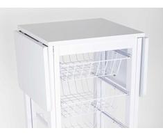 Mueblear 8611 PCarrito mesa cocina blanco 90x37x76,5 cms