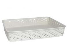 Curver - Cesta de almacenaje (ratán artificial, tamaño pequeño, polipropileno, 14 x 20 x 6 cm, 1,25 L)