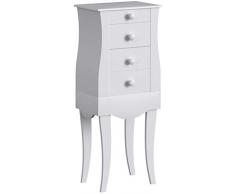 Armario Tocador Joyero 30x22x75cm con 1 Espejo 3 cajones y 2 colgadores Madera