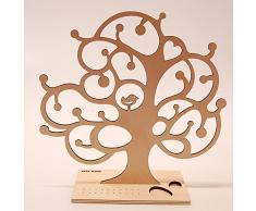Joyas soporte de madera diseño de árbol de abedul, T1, color natural