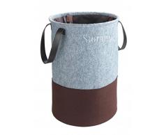 WENKO fieltro Pop-up cesto para la colada - plegable - 75 litros - 40 x 60 cm (diámetro) - gris/marrón - almacenamiento tonelada - Cesto para la ropa sucia - cesto de la colada - cesta - gris/marrón