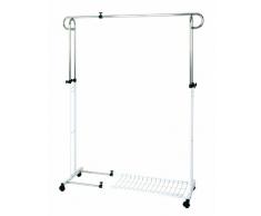 Haku Möbel 43075 - Perchero vestidor con ruedas (tubo de acero), color blanco y plateado