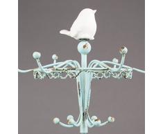 Sass y porcelana Belle/hierro Robin perchero de pie de soporte para joyas, Multi-color