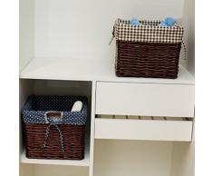 BBYE Pastel Pastoral Cesta De Admisión / Willow Rattan Acabado Caja / Armario Escritorio De Almacenamiento Cesta / Cocina Dormitorio Caja De Almacenamiento ( Color : #1 )