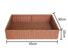 WHH/ Falso bambú y el ratán cesta cocina/baño preparado bambú canasta/cesta/almacenamiento canasta , large red brown