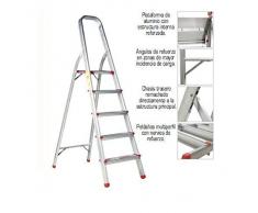 ORYX 23010001 Escalera Aluminio Oryx 3 Peldaños Doméstica