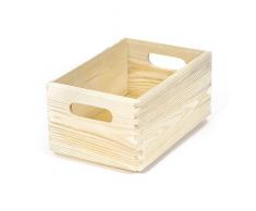 Compactor - Caja de madera (pino natural, personalizable), color beige