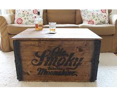 Uncle Joe de estilo vintage Shabby Chic Tennessee Moonshine baúl, madera, marrón, 84 x 55 x 44 cm