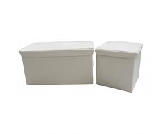 Puff baul plegable, Baul Decorativo plegable - crema