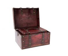 Baúl grande, madera baúl, Cofre del Tesoro, acabado antiguo, madera, varios tamaños, caja de madera, caja