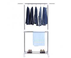 Songmics LLR402 - Perchero para colgar Ropa Percha (altura ajustable entre 94 y 165 cm)