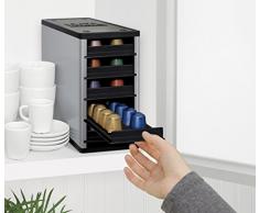 Cafe Stack - Armario organizador para cápsulas de café (60 cápsulas), color plateado