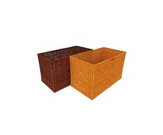 Rattan de almacenamiento Canasta de cestería cesta Cesta de basura cesta de la cesta (dos colores) ( Color : Amarillo , Tamaño : 54*29*32cm )