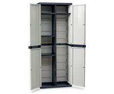 Dea Home Trend Line S - Armario escobero, 2 puertas, 4 estantes
