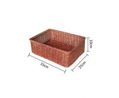 Cesta de fruta de bambú Cesta de almacenamiento de almacenamiento Cesta de canasta de ratán de almacenamiento (dos colores) ( Color : Marrón , Tamaño : 33*25*10cm )