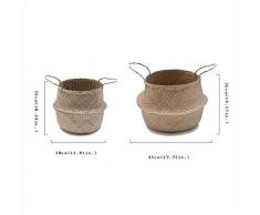 YHJ Aceptar la cesta Canasta de algas hechas a mano Cesta multifunción Cesta de mano Canasta de mimbre cesta de flores Cesto de almacenamiento decorativo ( Tamaño : S )