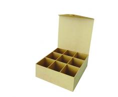 DecoPatch - Caja con 9 compartimentos (cierre magnético, 21 x 20 x 7,5 cm)