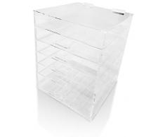 Acrílico transparente 'Kardashian inspirado en un Soldado Imperial' 5 cajones (con tapa de bisagra) Cosmetics/joyas organizador expositor (Con de alta calidad 3 mm Acrílico).