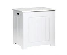 Premier Housewares- Baúl de almacenaje (51 x 51 x 40 cm, tapa con bisagra), color blanco