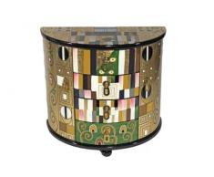 Casa Collection / Art for living by Jänig 10551 - Joyero lacado en forma semicircular (2 puertas y 4 cajones, 37 x 39 x 19 cm, diseño de Schmalwand de Gustav Klimt)