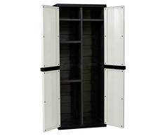 Dea Home Trend Line S - Armario escobero, 2 puertas, 4 estantes