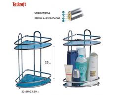 Tatkraft Kaiser Mini Estante de Esquina Ducha Baño 2 Niveles Compacto Acero Inox Cromado 23X18X33.5cm