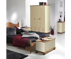 NJA Furniture - Baúl (45 x 83 x 42 cm), color beige y marrón