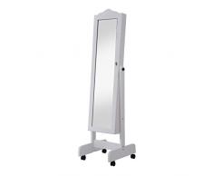 Espejo de Pie 146x43x47cm + Joyero Integrado Organizador Joyas para Dormitorio