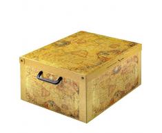 Caja de almacenamiento práctico y decorativo con la tapa y el patrón mango mundo