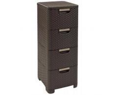 Curver 209906 - Cajonera con efecto mimbre (polipropileno, 4 cajones de 14 L)