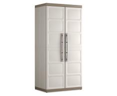Armario de resina XL alto 2 puertas, 1 compartimento con colgador cm y 3 estantes, 89 x 54 x 182 Kis Excellence 9682000