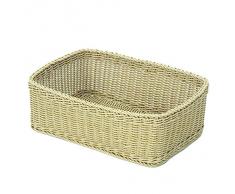 Saleen 02017530101 cesta rectangular para, Aproximadamente 45 x 33 x 16 cm recto laterales, beige claro