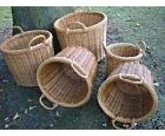 Flores en maceta, cesta de frutas, canasta de ratán, tamaño 3