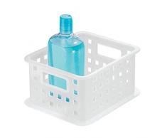 InterDesign - Canasto organizador para almacenamiento, para el cuarto de baño, organiza productos de belleza y para el cuidado de la salud, toallones, chico, glaseado