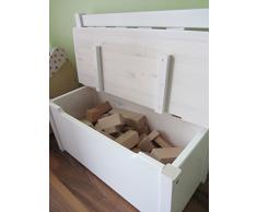 Niños banco asiento infantil banco de madera banco baúl de madera blanco