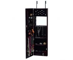 Innerspace productos de lujo Deluxe para puerta/soporte de pared efecto espejo joyero, madera, Espresso