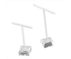 2X Exhibidor Expositor plexiglas para Pendientes Transparente
