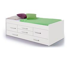 CAMA COMPACTA BLANCA CON CAJONES MOD. IPLASH