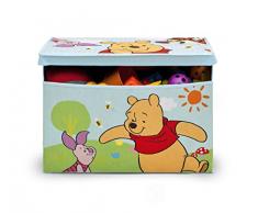 Delta Kids - Caja de juguetes plegable de paño de lino (56,5 x 35,9 x 34,3 cm), vellón, Winnie the Pooh, 1 unidad