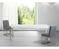 Mesa de comedor - Metal - Blanco y plateado - 220cm - ARCTIC I