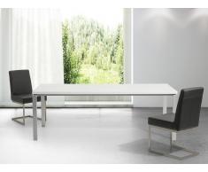 Mesa de comedor - Metal - Blanco y plateado - 220cm - ARCTIC II