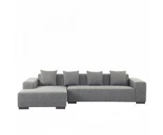 Sofá esquinero - Sofá Tapizado - Chaise longue derecho - Gris oscuro - LUNGO